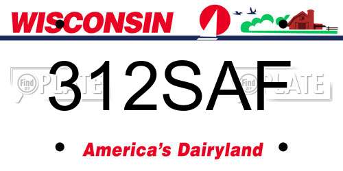 312SAF Wisconsin License Plate
