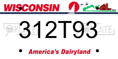 312T93 Wisconsin License Plate