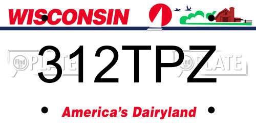 312TPZ Wisconsin License Plate