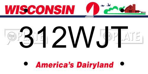 312WJT Wisconsin License Plate