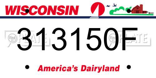 313150F Wisconsin License Plate
