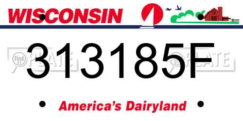 313185F Wisconsin License Plate