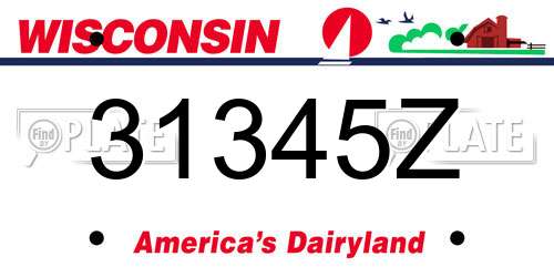 31345Z Wisconsin License Plate