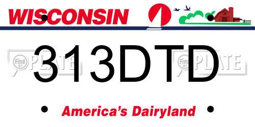 313DTD Wisconsin License Plate
