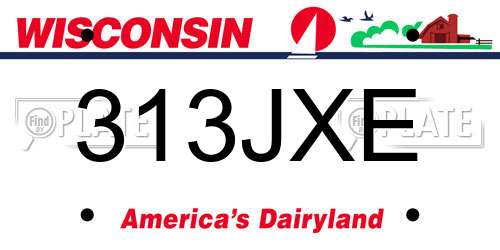 313JXE Wisconsin License Plate