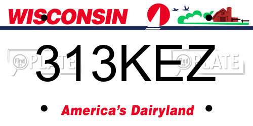 313KEZ Wisconsin License Plate