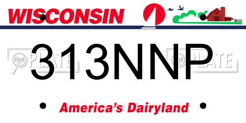 313NNP Wisconsin License Plate