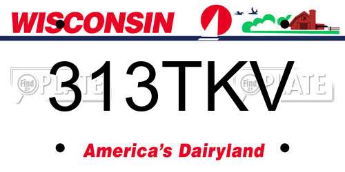 313TKV Wisconsin License Plate