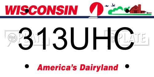 313UHC Wisconsin License Plate