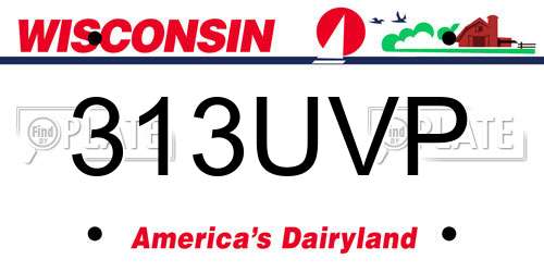 313UVP Wisconsin License Plate