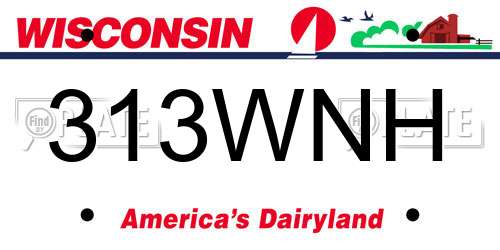 313WNH Wisconsin License Plate