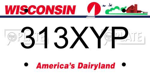 313XYP Wisconsin License Plate