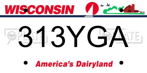 313YGA Wisconsin License Plate