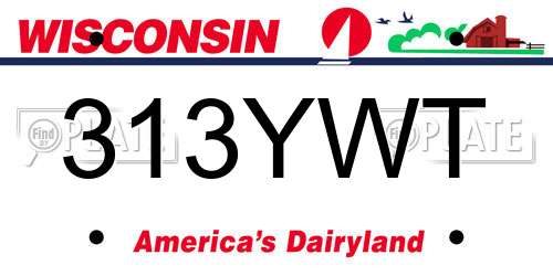 313YWT Wisconsin License Plate