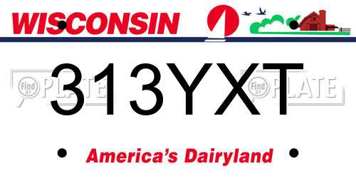 313YXT Wisconsin License Plate