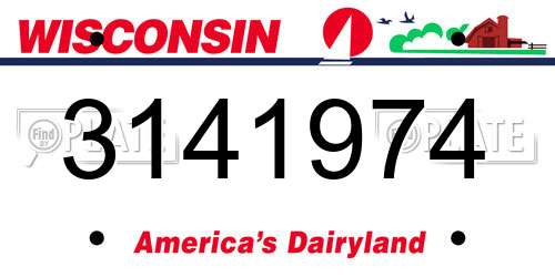 3141974 Wisconsin License Plate