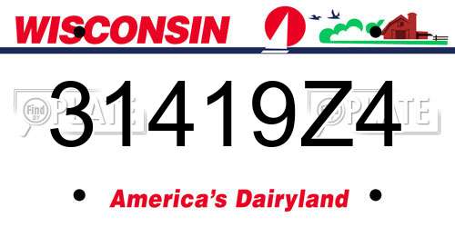 31419Z4 Wisconsin License Plate
