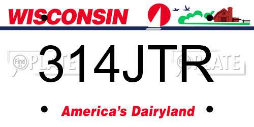 314JTR Wisconsin License Plate