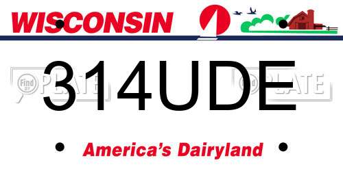 314UDE Wisconsin License Plate