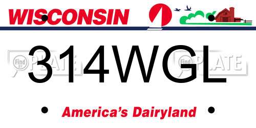 314WGL Wisconsin License Plate