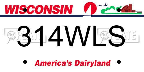 314WLS Wisconsin License Plate