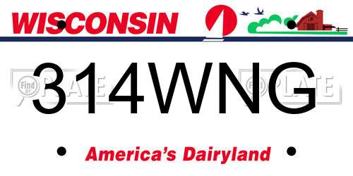 314WNG Wisconsin License Plate