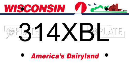 314XBL Wisconsin License Plate
