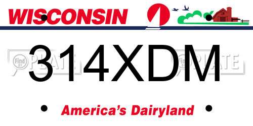 314XDM Wisconsin License Plate