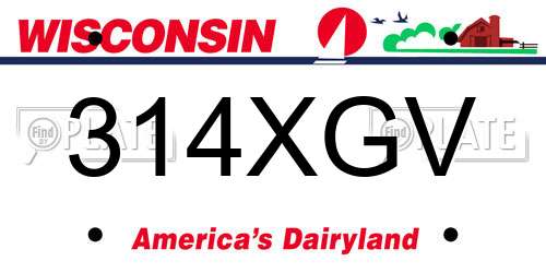 314XGV Wisconsin License Plate