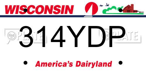 314YDP Wisconsin License Plate