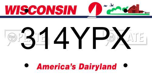 314YPX Wisconsin License Plate