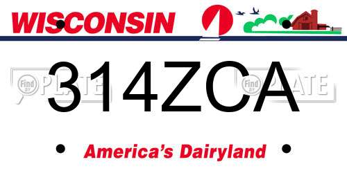 314ZCA Wisconsin License Plate