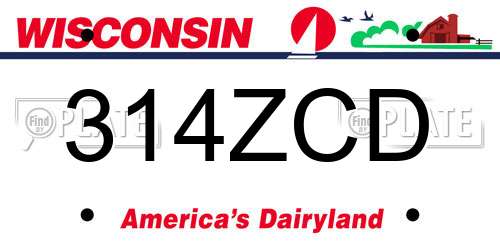 314ZCD Wisconsin License Plate