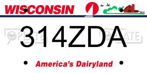 314ZDA Wisconsin License Plate