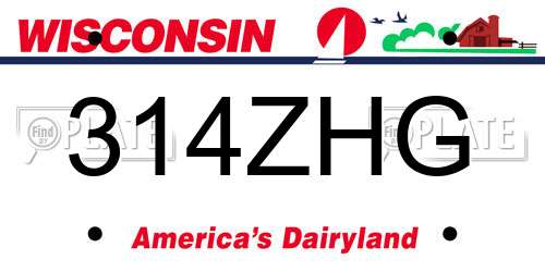 314ZHG Wisconsin License Plate