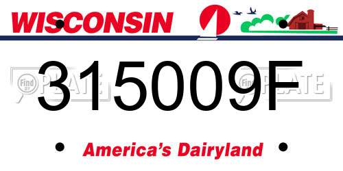 315009F Wisconsin License Plate