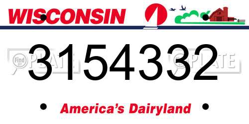 3154332 Wisconsin License Plate