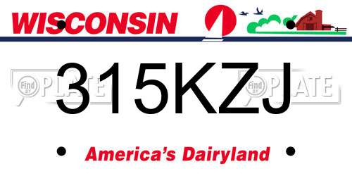 315KZJ Wisconsin License Plate