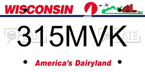 315MVK Wisconsin License Plate