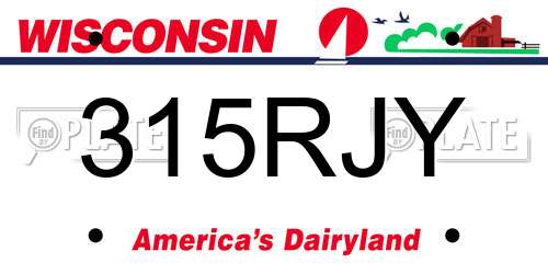 315RJY Wisconsin License Plate