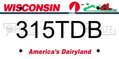 315TDB Wisconsin License Plate