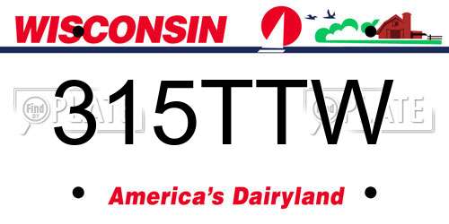 315TTW Wisconsin License Plate