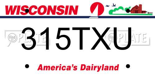 315TXU Wisconsin License Plate