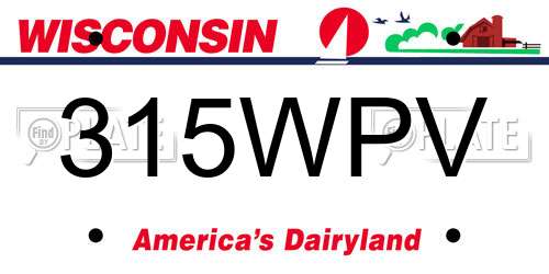 315WPV Wisconsin License Plate