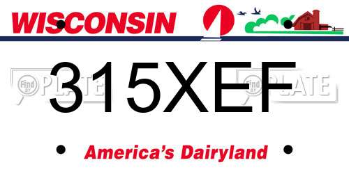 315XEF Wisconsin License Plate
