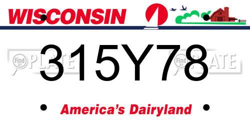 315Y78 Wisconsin License Plate