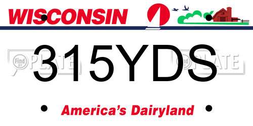 315YDS Wisconsin License Plate