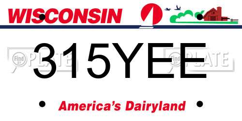 315YEE Wisconsin License Plate