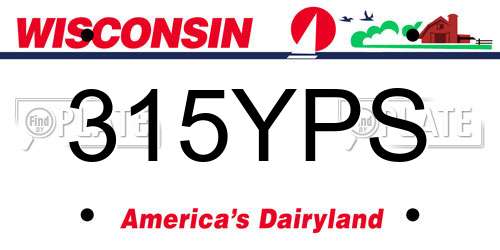 315YPS Wisconsin License Plate