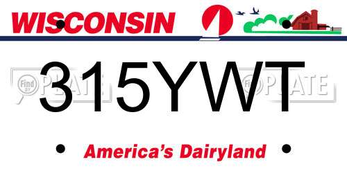 315YWT Wisconsin License Plate